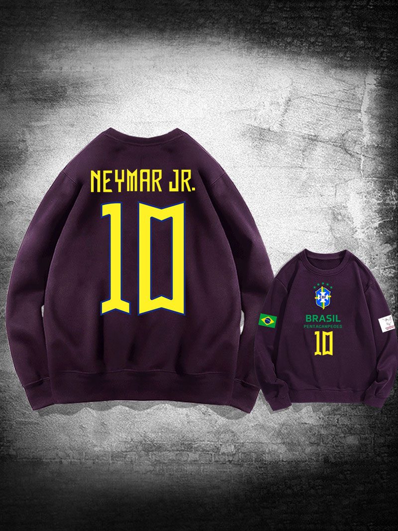 Brasilien-trainings-sweatshirt Neymar Nummer 10 Herrenoberteil - Tiefviolett