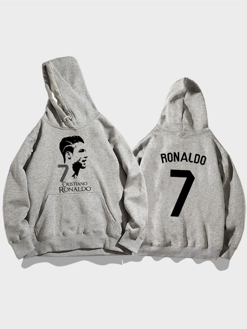 Cristiano Trainings-hoodie Ronaldo Nummer 7 Herren-oberteil - Grau