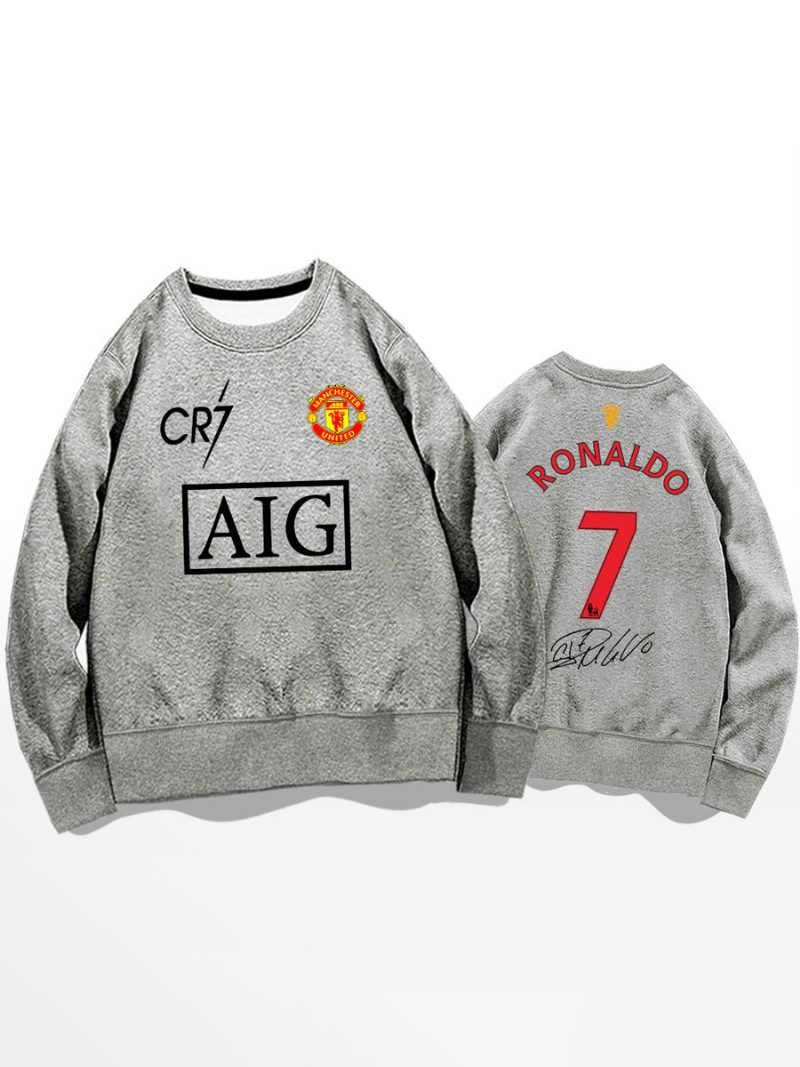 Cristiano Trainings-sweatshirt Ronaldo Nummer 7 Herren-oberteil - Hellgrau