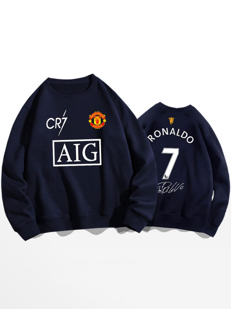 Cristiano Trainings-sweatshirt Ronaldo Nummer 7 Herren-oberteil - Tiefblau