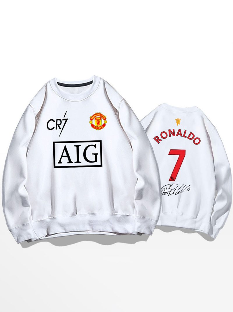 Cristiano Trainings-sweatshirt Ronaldo Nummer 7 Herren-oberteil - Weiß