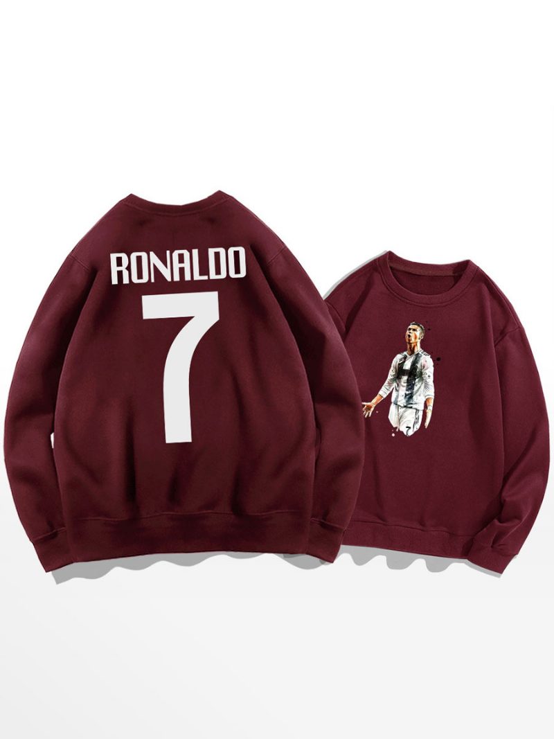 Cristiano Trainings-sweatshirt Ronaldo Nummer 7 Herren-oberteil - Burgund