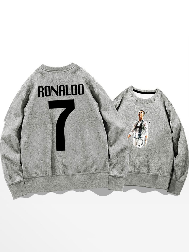 Cristiano Trainings-sweatshirt Ronaldo Nummer 7 Herren-oberteil - Hellgrau