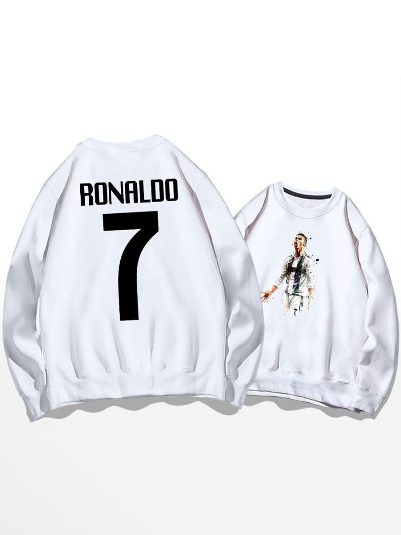 Cristiano Trainings-sweatshirt Ronaldo Nummer 7 Herren-oberteil - Weiß