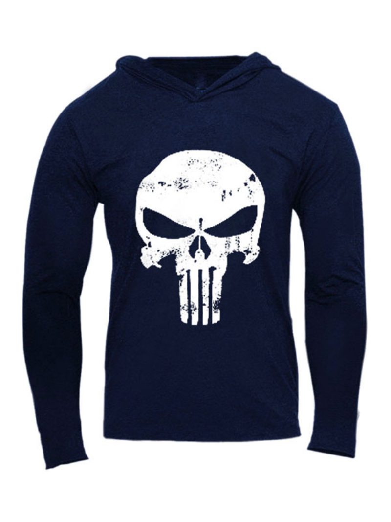 Herren-kapuzenpullover Langärmelig Bedruckt Schickes Polyester-sweatshirt - Tiefblau