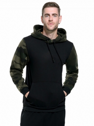 Herren-kapuzenpullover Langärmelig Camouflage-polyester Schwarz