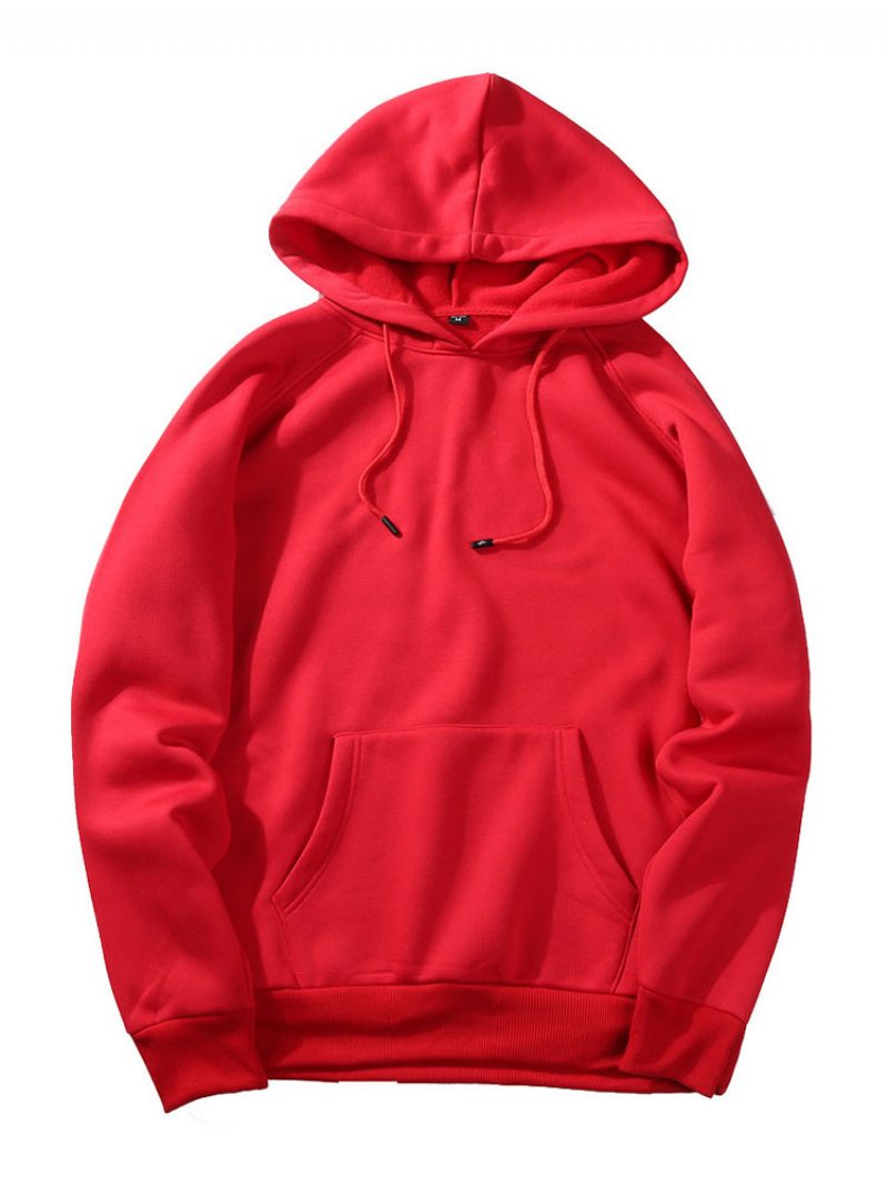 Herren-kapuzenpullover Langärmelig Polyester-sweatshirt - Rot