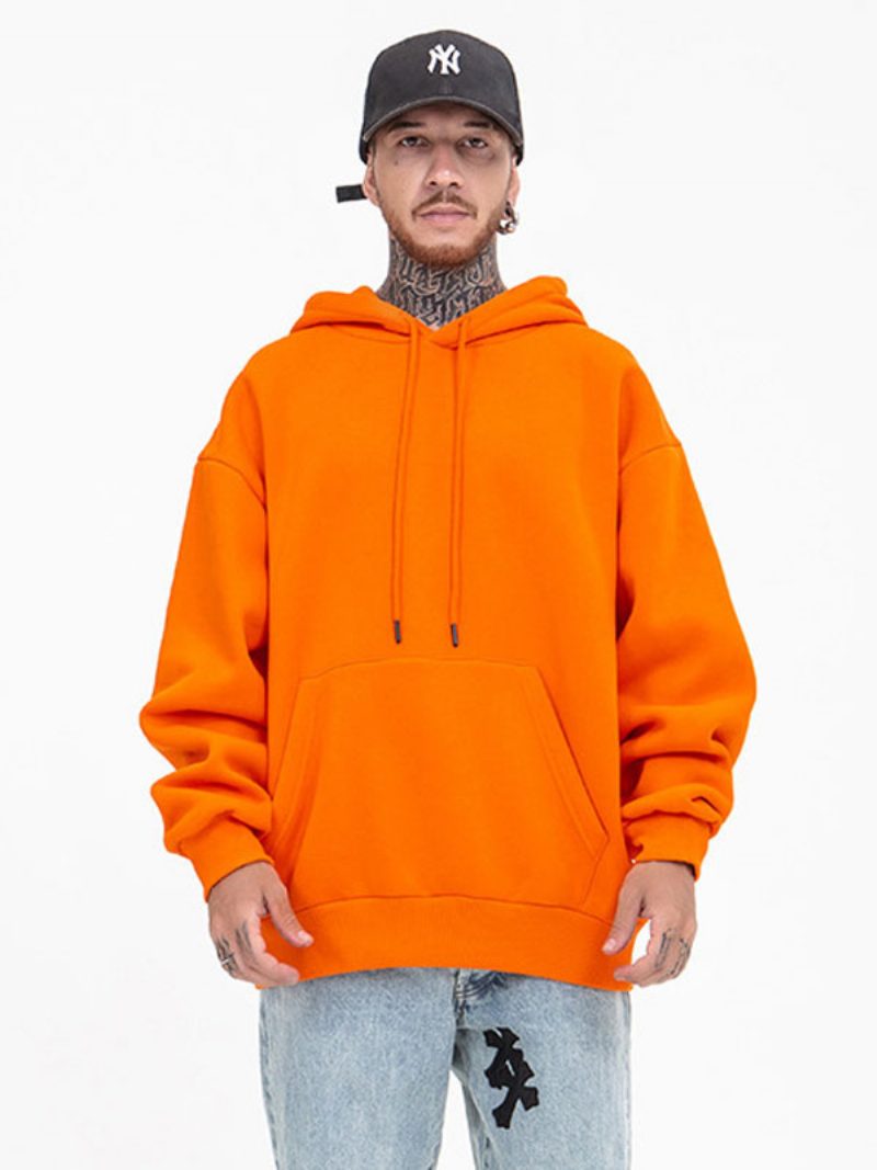 Herren-kapuzenpullover Langärmelig Polyester-sweatshirt - Orange