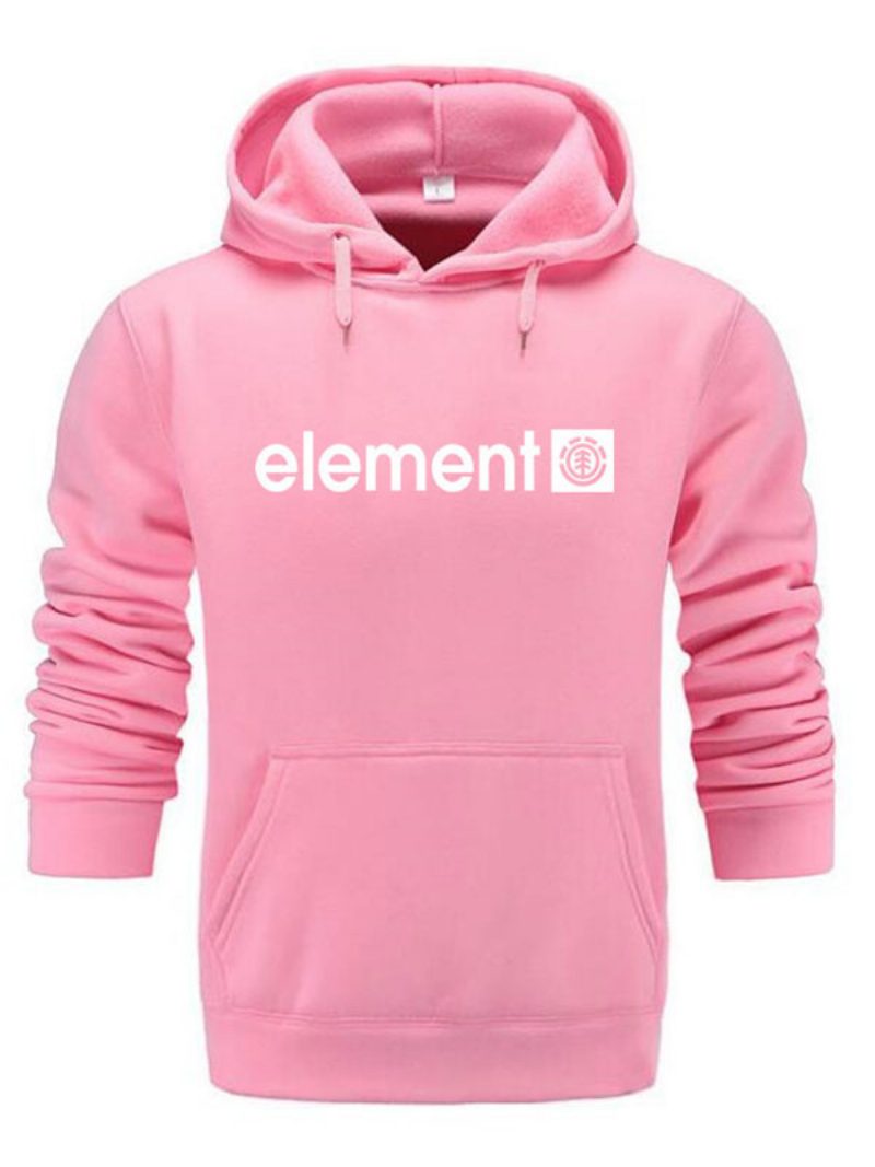 Herren-kapuzenpullover Langärmelig Tiefgraues Polyester-sweatshirt - Rosa