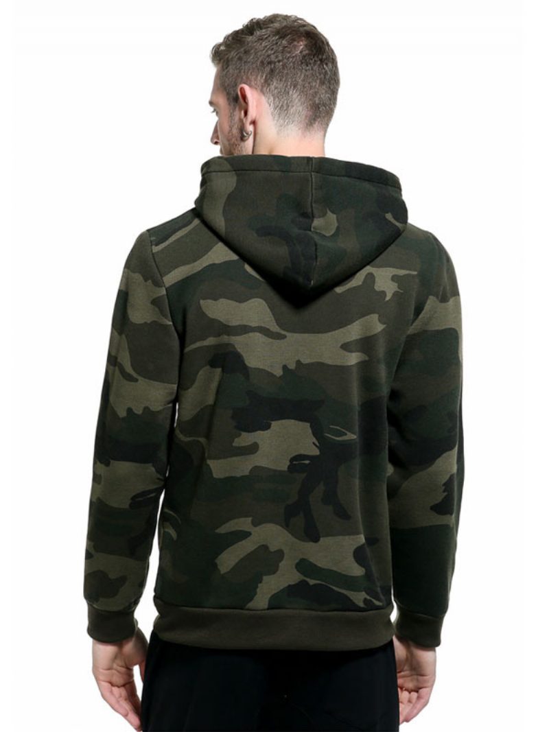 Herren-kapuzenpullover Mit Kapuze Langen Ärmeln Camouflage-polyester Lässiges Sweatshirt - Jägergrün