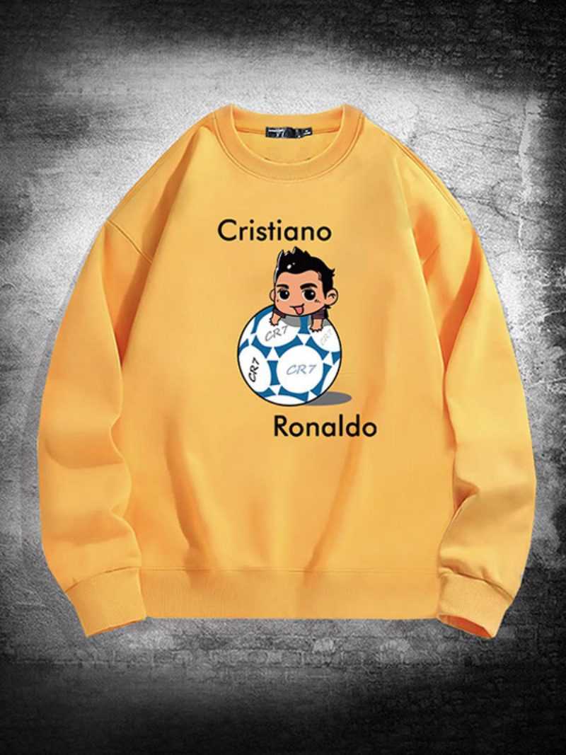 Herren-ronaldo-sweatshirt Mit Langen Ärmeln - Gelb