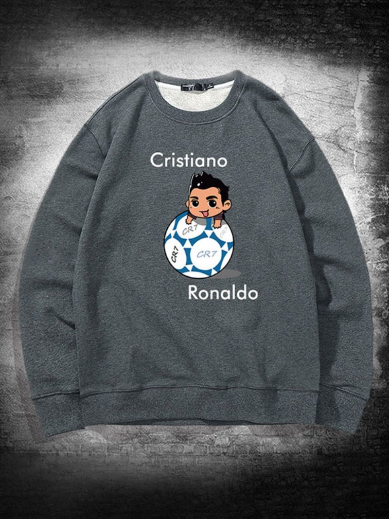 Herren-ronaldo-sweatshirt Mit Langen Ärmeln - Grau