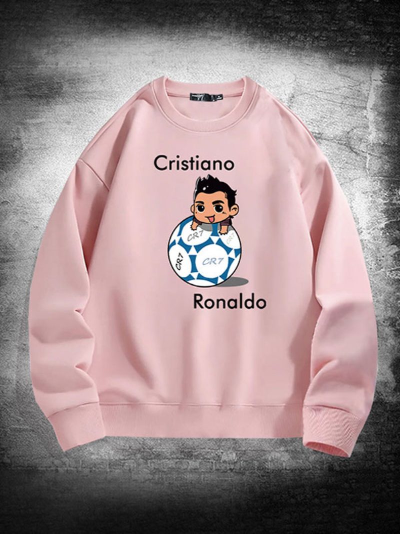 Herren-ronaldo-sweatshirt Mit Langen Ärmeln - Rosa