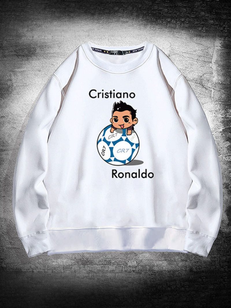 Herren-ronaldo-sweatshirt Mit Langen Ärmeln - Weiß