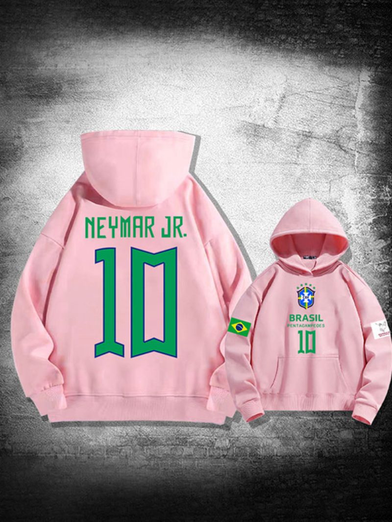 Neymar Jr Katar 2022 Langarm-kapuzenpullover Für Herren - Rosa