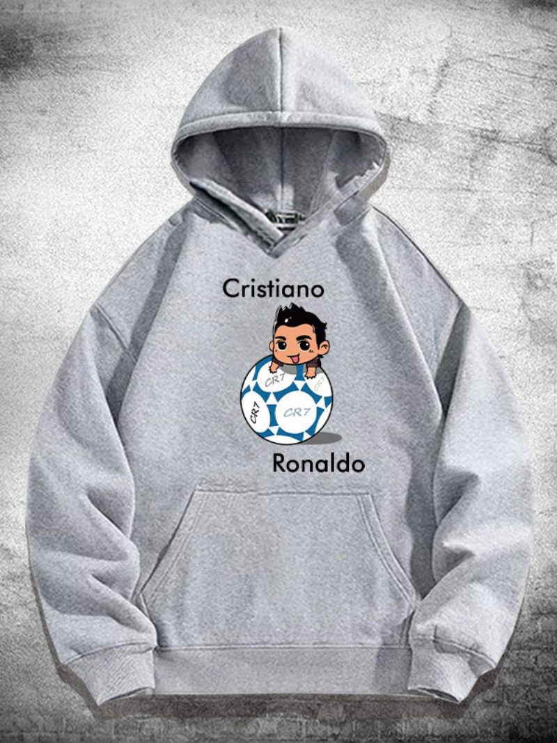 Ronaldo Langarm-hoodie Für Herren - Hellgrau