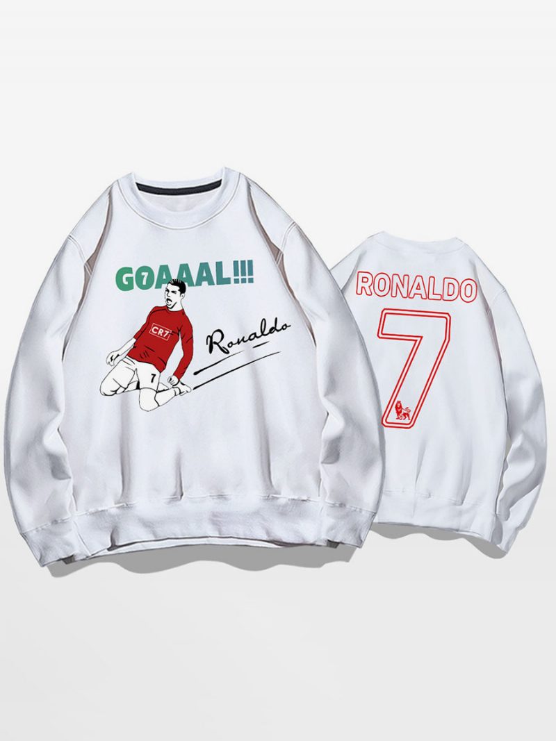 Ronaldo Sweatshirt Herren-oberteil Für Erwachsene - Weiß