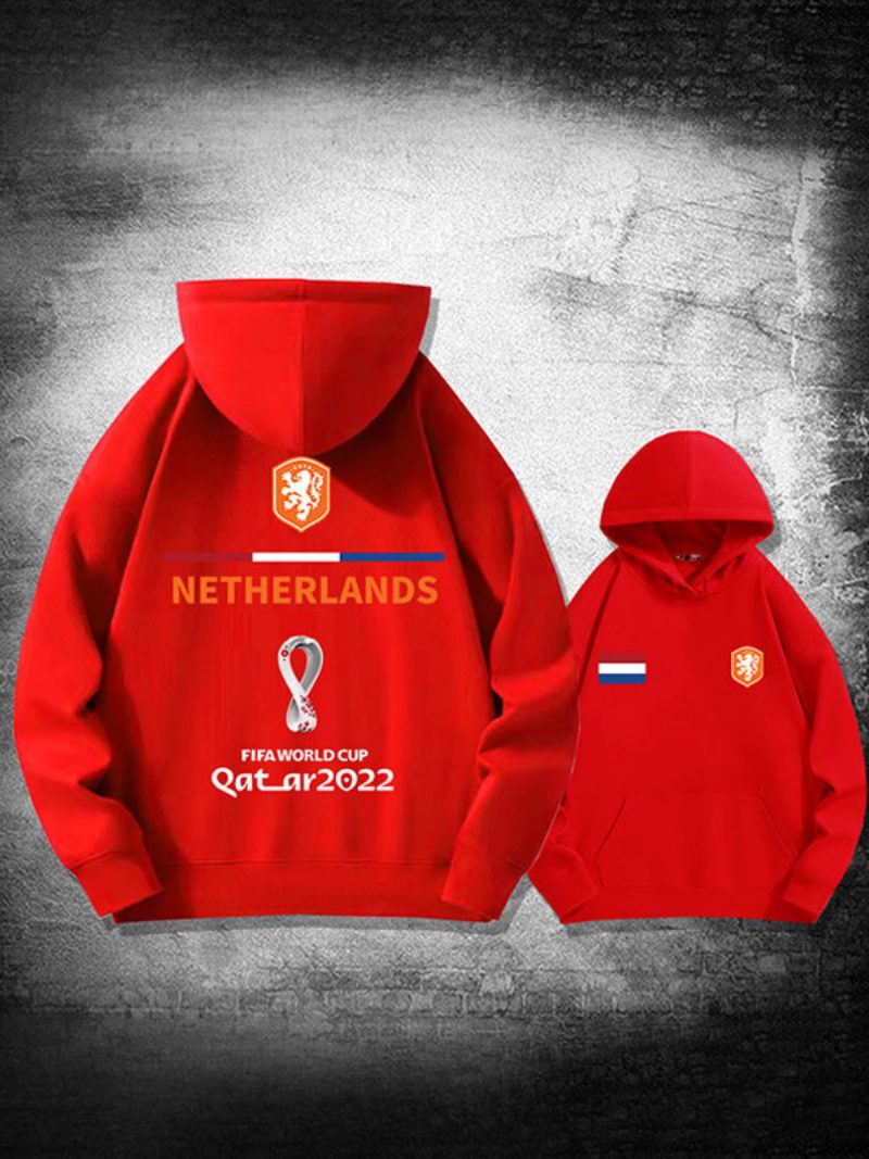 Roter Herren-hoodie Frankreich Team Katar 2022 Langarmshirt