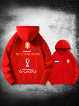 Roter Herren-hoodie Frankreich Team Katar 2022 Langarmshirt