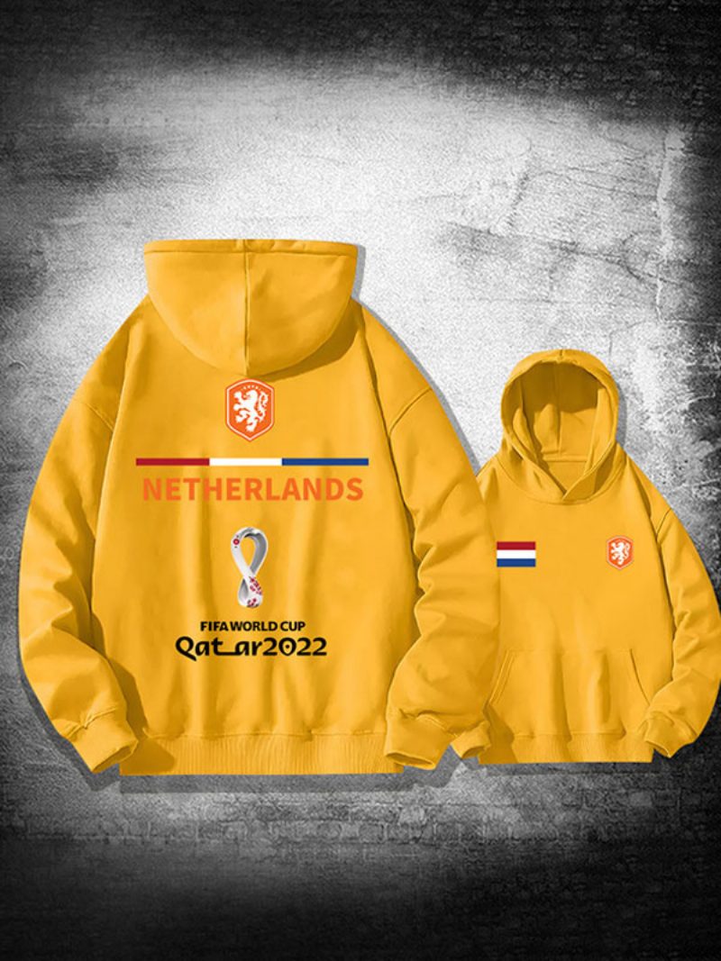 Roter Herren-hoodie Frankreich Team Katar 2022 Langarmshirt - Gelb