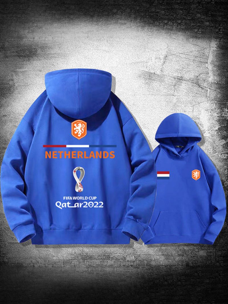 Roter Herren-hoodie Frankreich Team Katar 2022 Langarmshirt - Blau