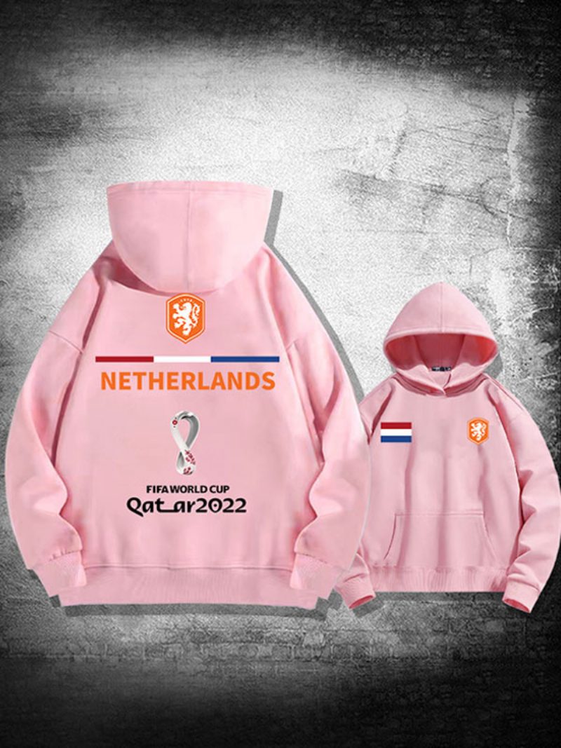 Roter Herren-hoodie Frankreich Team Katar 2022 Langarmshirt - Rosa