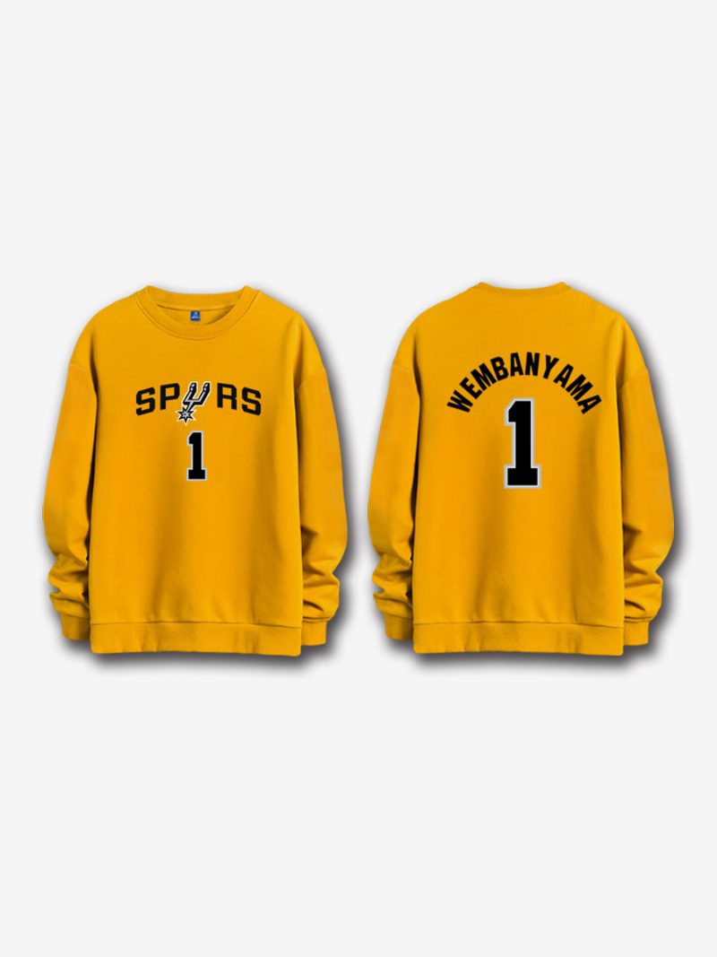 San Antonio Spurs Nummer 1 Wembanyama Herren-sweatshirt - Gelb