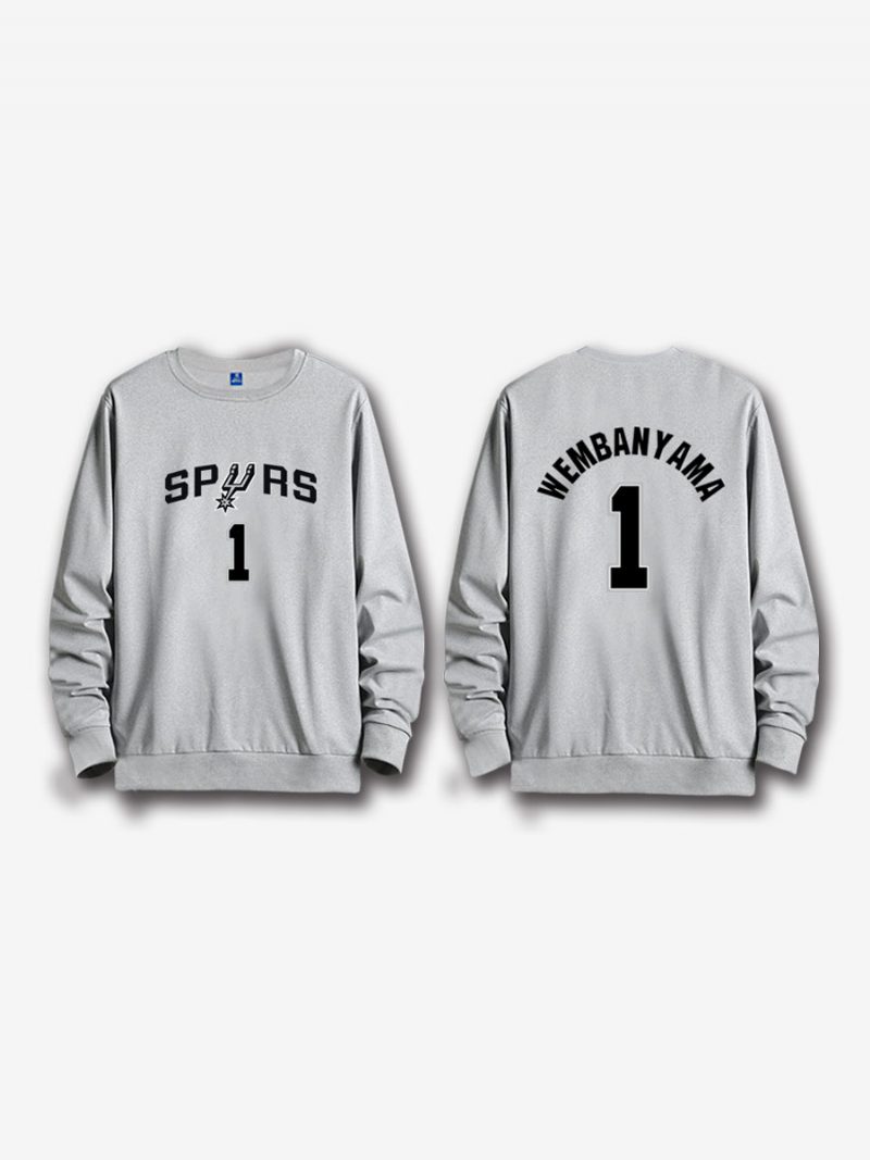 San Antonio Spurs Nummer 1 Wembanyama Herren-sweatshirt - Grau