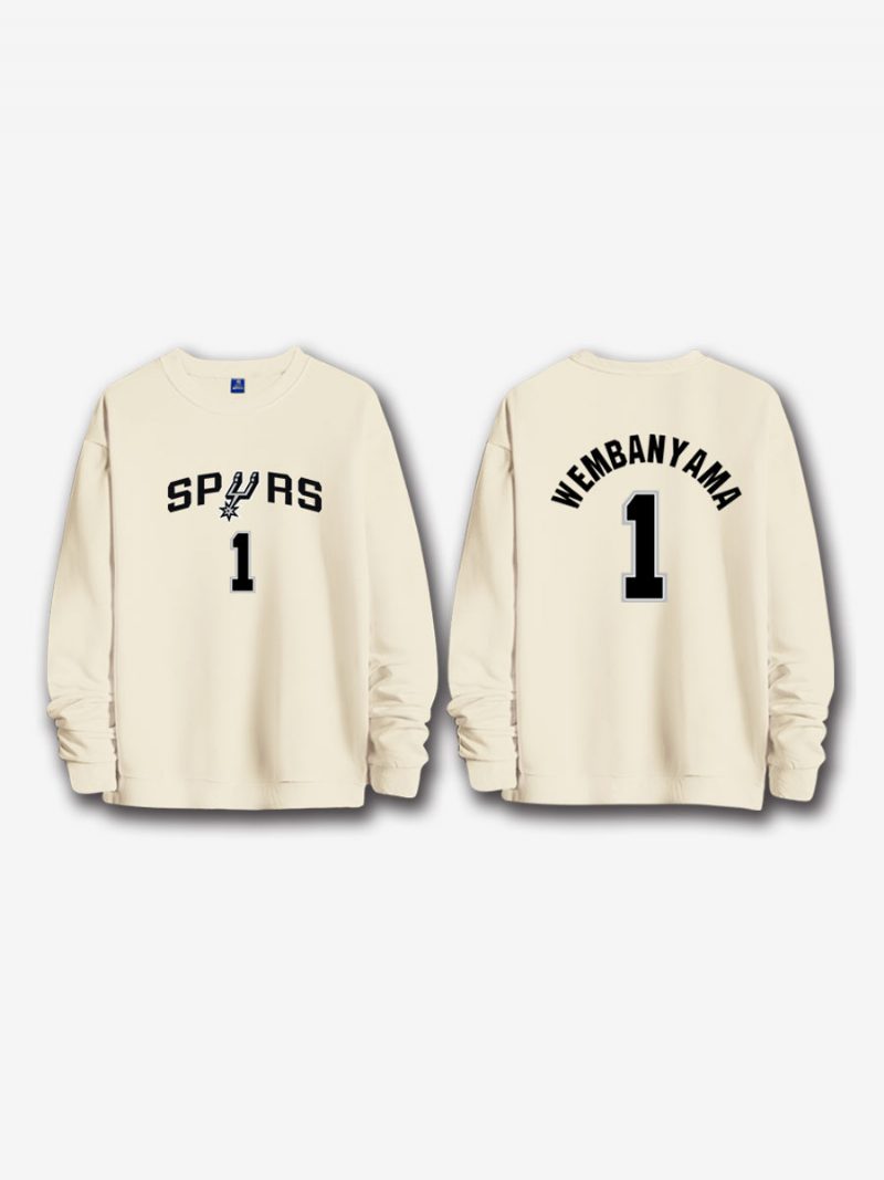 San Antonio Spurs Nummer 1 Wembanyama Herren-sweatshirt - Beige