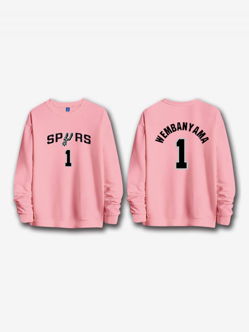 San Antonio Spurs Nummer 1 Wembanyama Herren-sweatshirt - Rosa