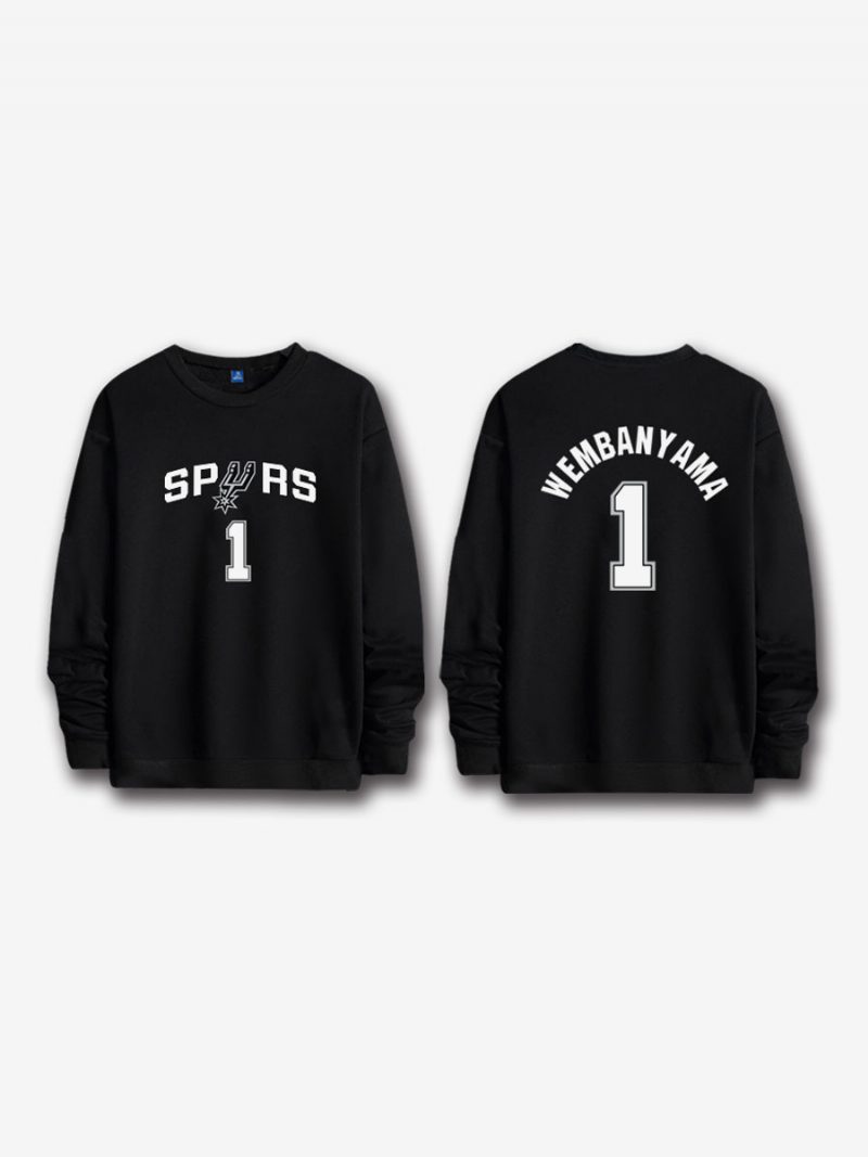 San Antonio Spurs Nummer 1 Wembanyama Herren-sweatshirt - Schwarz