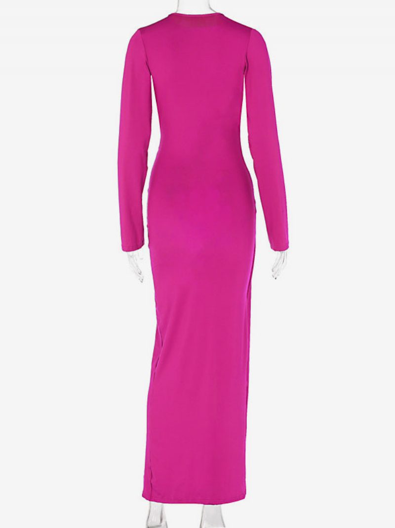 Damen-bodycon-kleid Mit Tiefem Ausschnitt Und Hohem Schlitz Sexy Maxi-etuikleid - Rose