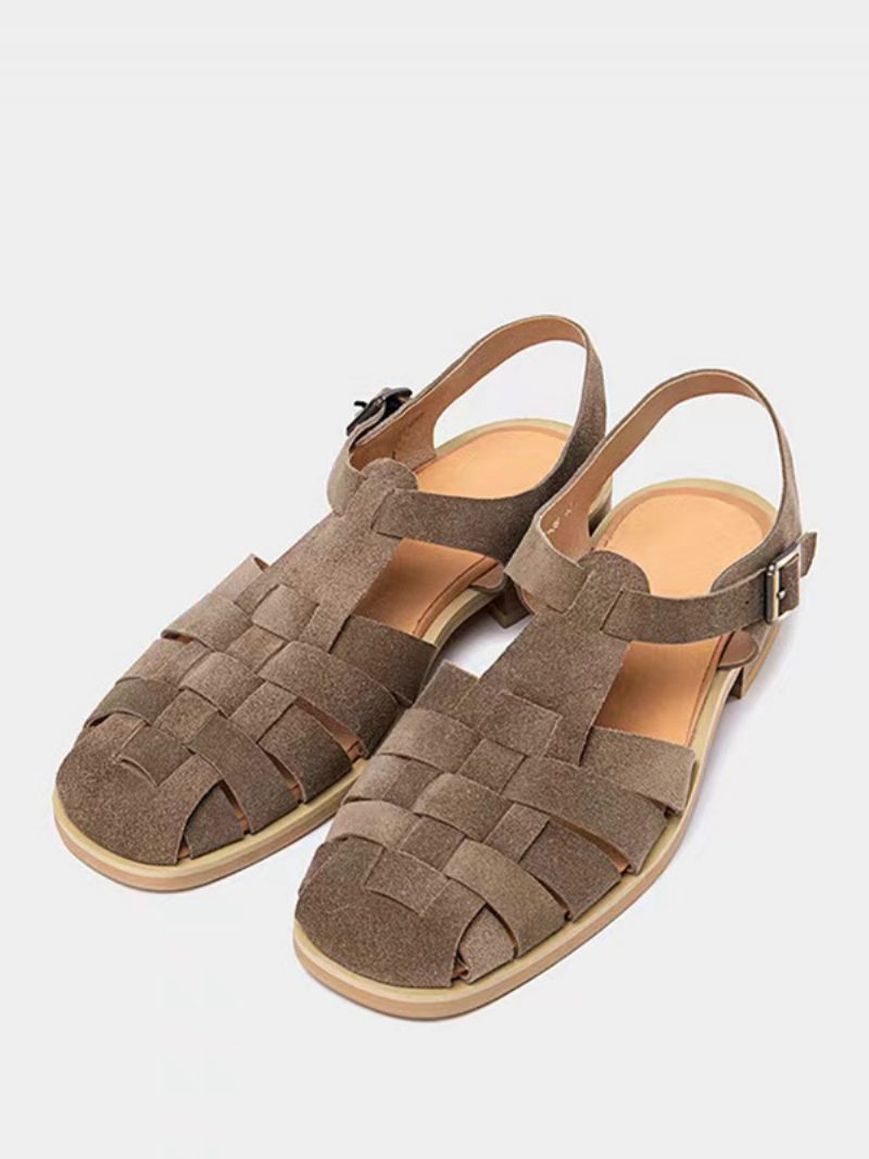 Herren-sandalen Pu-leder Gummisohle - Tiefbraun