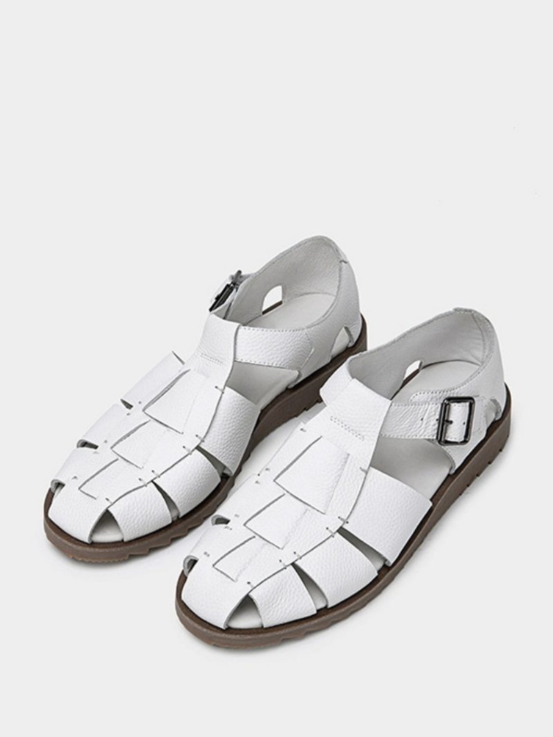 Herren-sandalen Pu-leder Gummisohle - Weiß