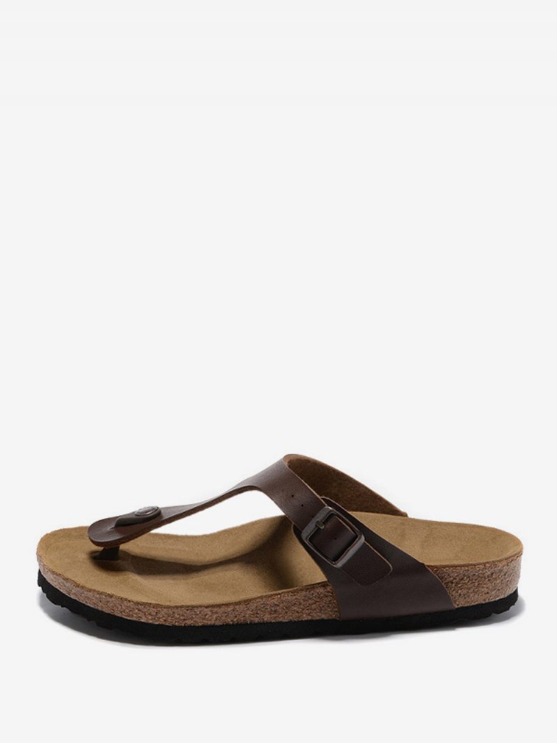 Herren-sandalen Slip-on-hausschuhe Flache Sandalen - Kaffeebraun