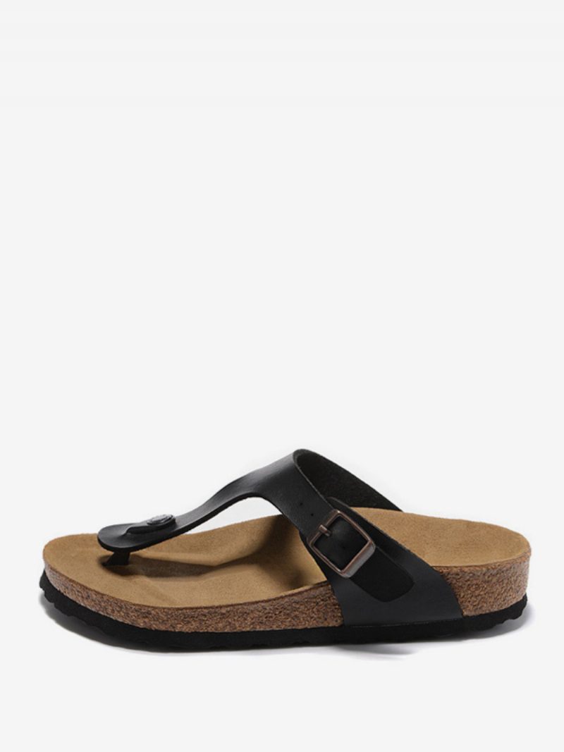 Herren-sandalen Slip-on-hausschuhe Flache Sandalen - Schwarz