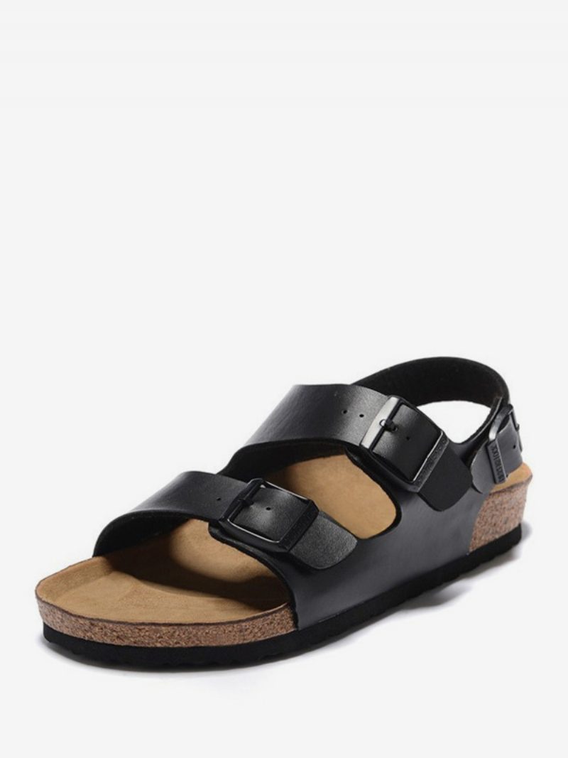 Herren-sandalen Slip-on Verstellbare Riemenschnalle Hausschuhe Flache Sandalen