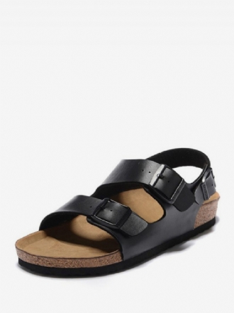 Herren-sandalen Slip-on Verstellbare Riemenschnalle Hausschuhe Flache Sandalen