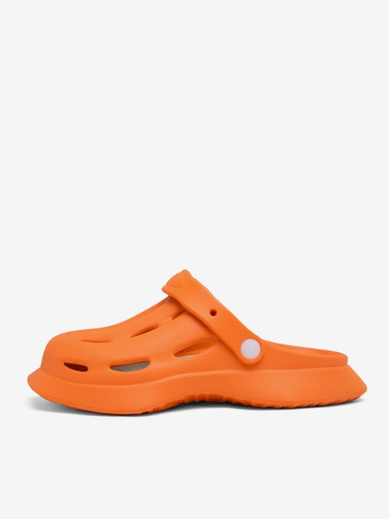 Herren-sandalen Zum Hineinschlüpfen Aus Pu-leder Mit Eva-sohle - Orange