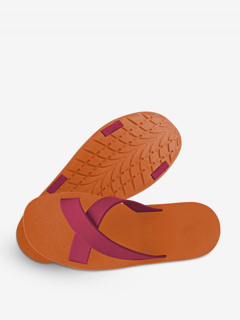 Herren-sandalen Zum Hineinschlüpfen Farbblock Flache Hausschuhe - Orange