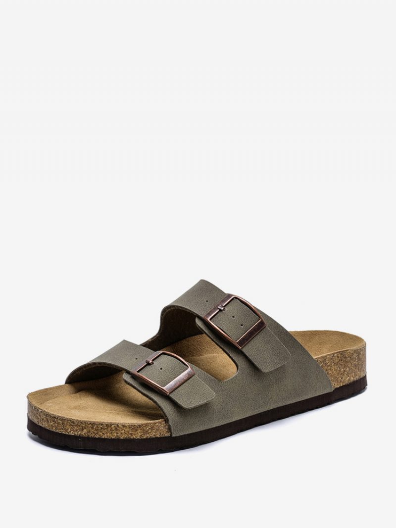 Herren-sandalen Zum Hineinschlüpfen Farbblock Pu-leder Geteilte Sohle