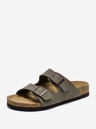 Herren-sandalen Zum Hineinschlüpfen Farbblock Pu-leder Geteilte Sohle