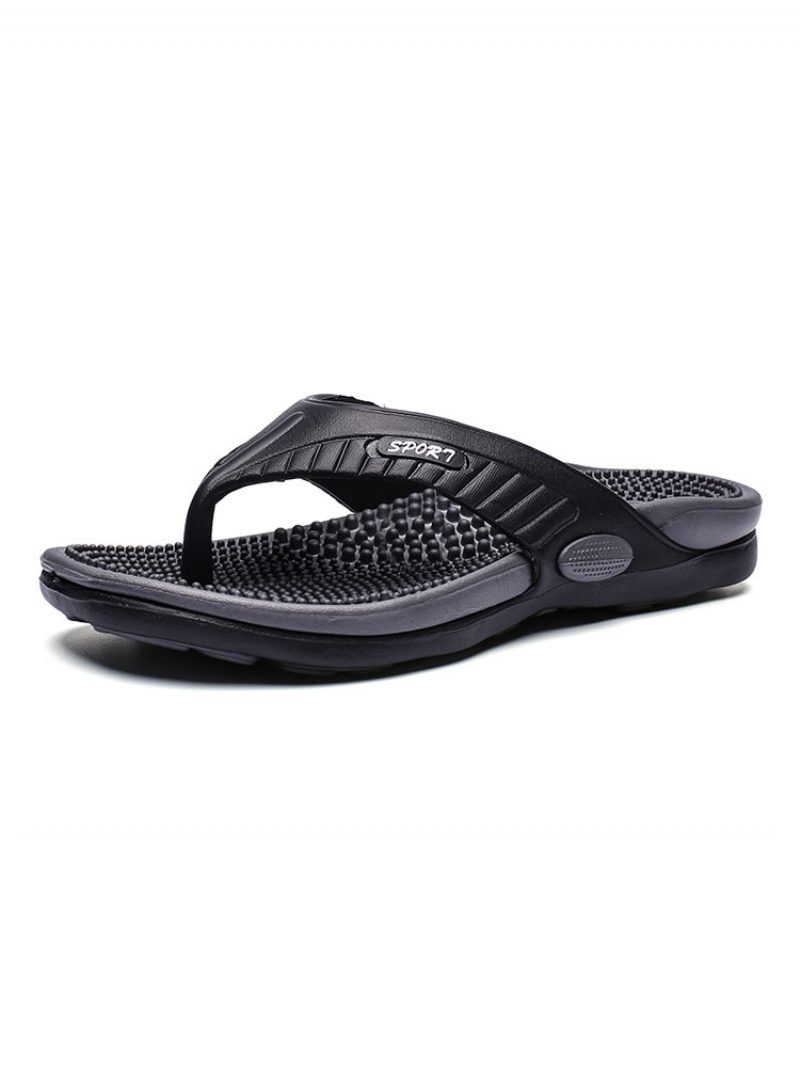 Sandalen Für Herren Slip-on-pvc-obermaterial Eva-sohle - Schwarz