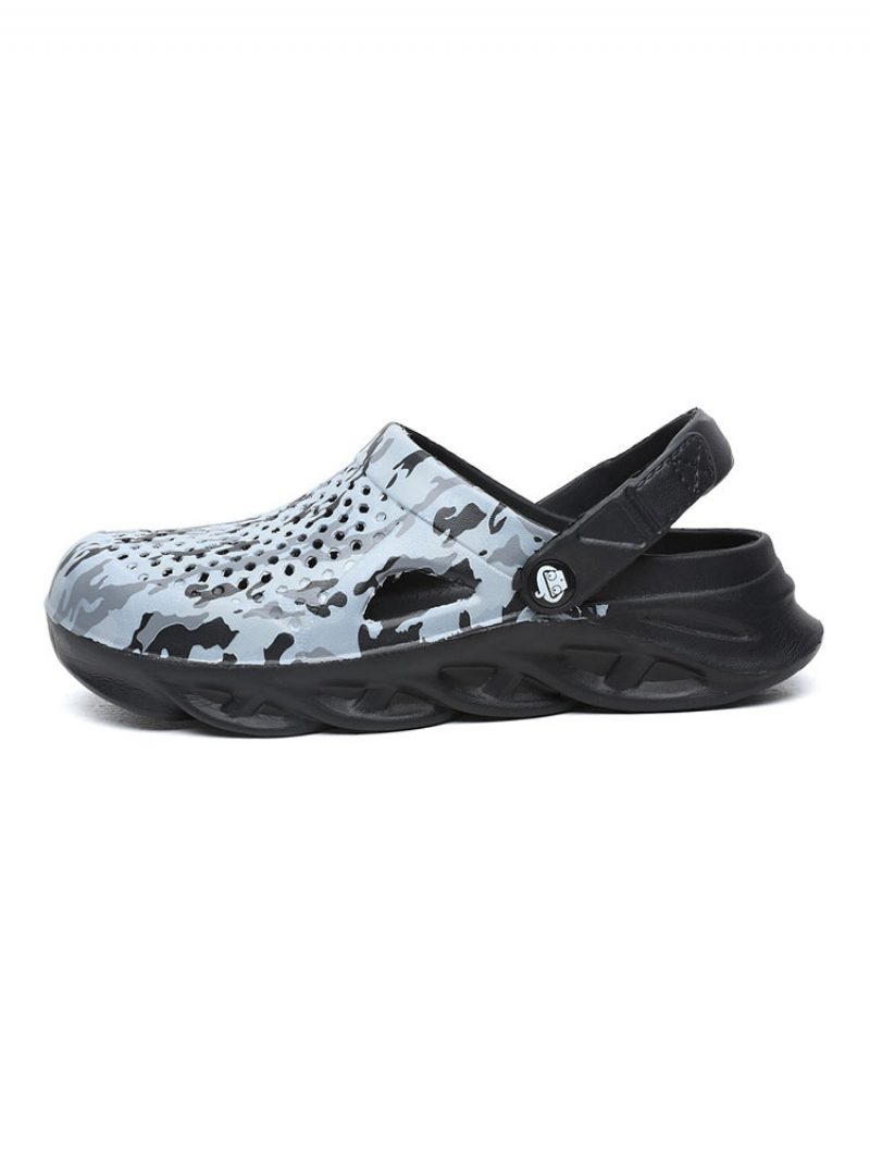 Sandalen Für Herren Slip-on-pvc-obermaterial Eva-sohle - Schwarz