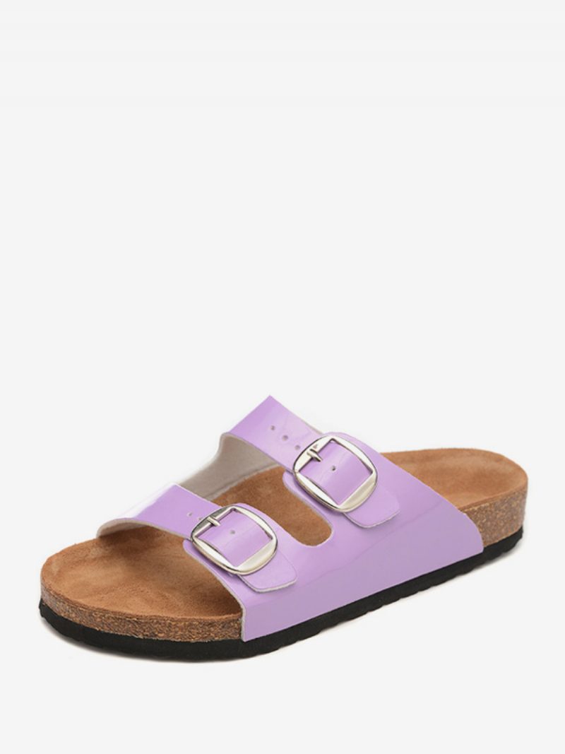 Sandalen Für Herren Slip-on Verstellbare Riemenschnalle Hausschuhe Flache - Lila