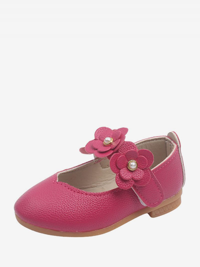 Blumenmädchenschuhe Rose Pu-leder Blumen Partyschuhe Für Kinder