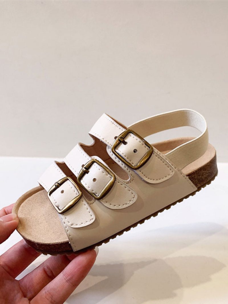 Mädchen-sandalen Mit Offenem Zehenbereich Und Schnallendetail - Beige