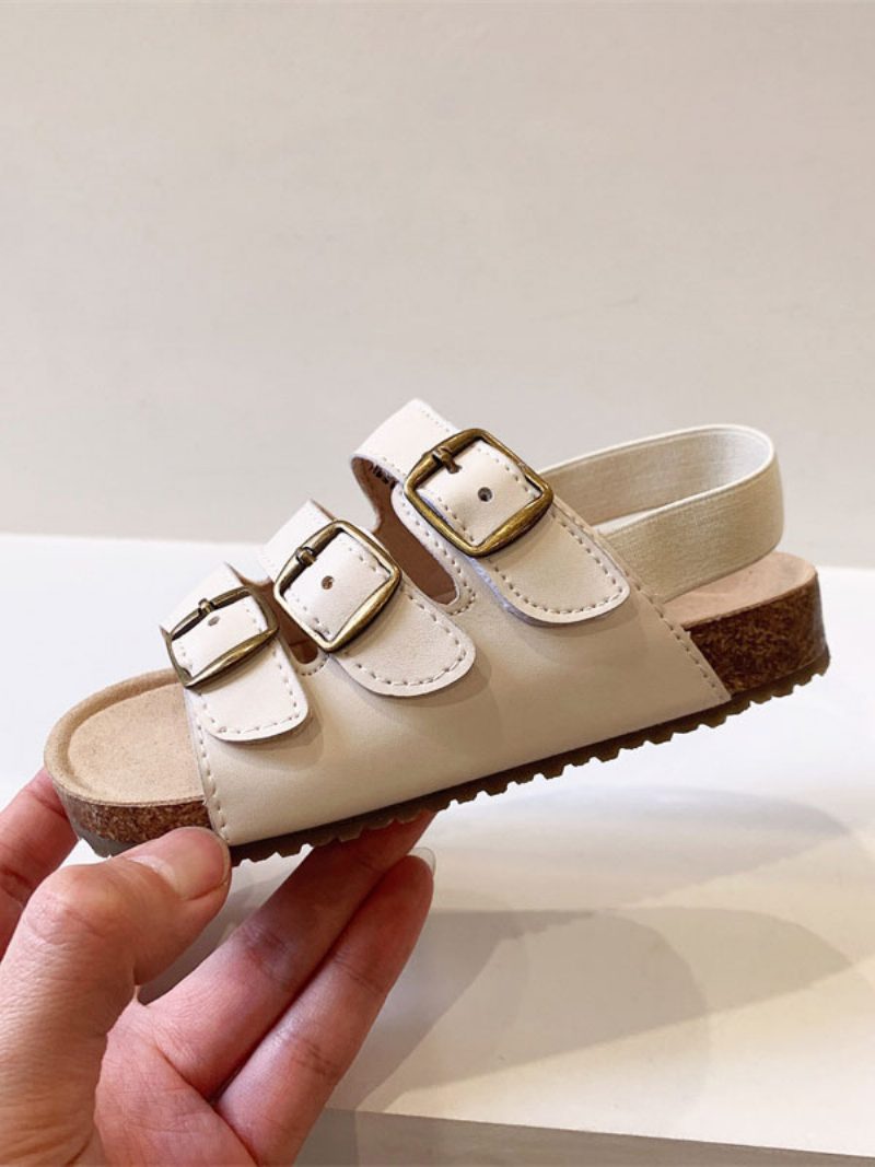 Mädchen-sandalen Mit Offenem Zehenbereich Und Schnallendetail - Beige