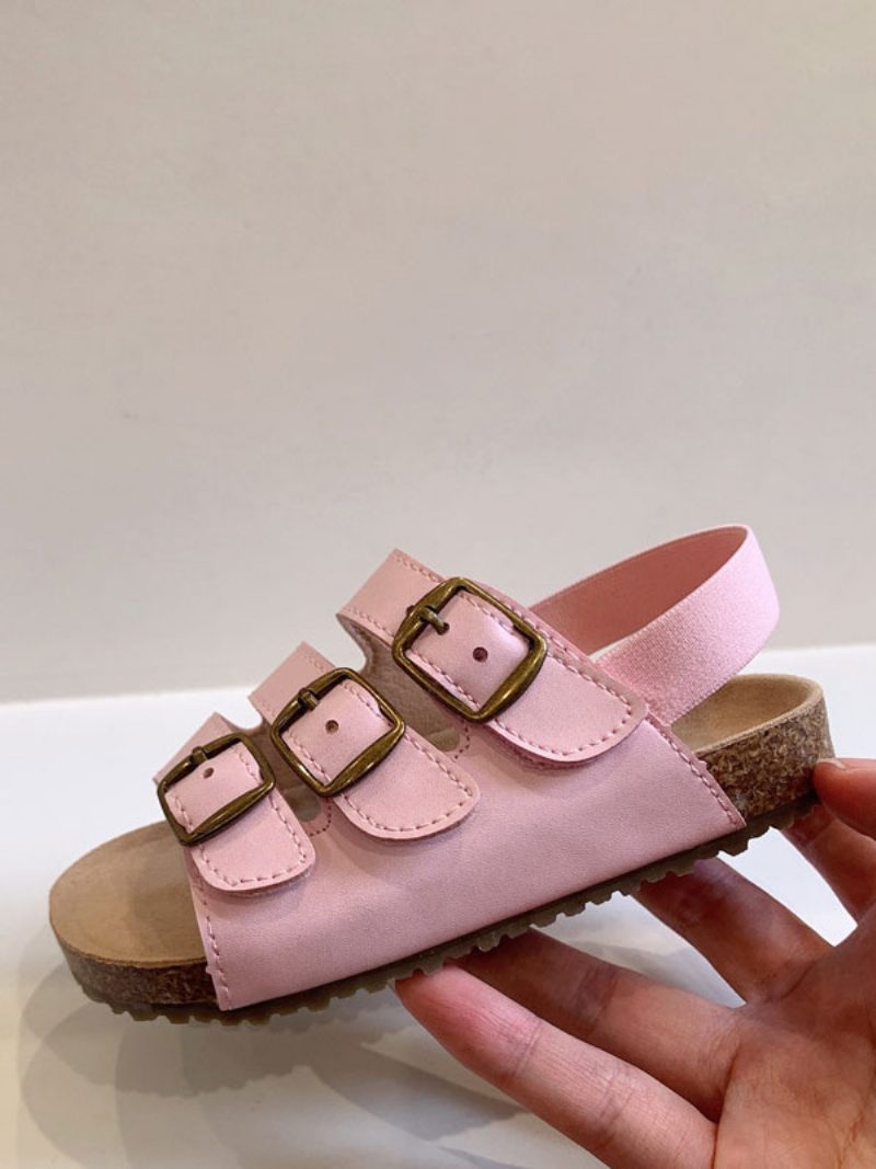 Mädchen-sandalen Mit Offenem Zehenbereich Und Schnallendetail - Rosa