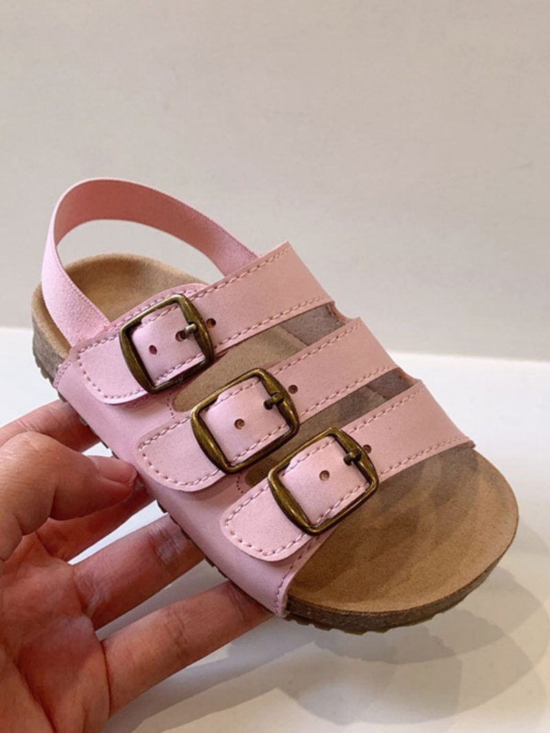 Mädchen-sandalen Mit Offenem Zehenbereich Und Schnallendetail - Rosa